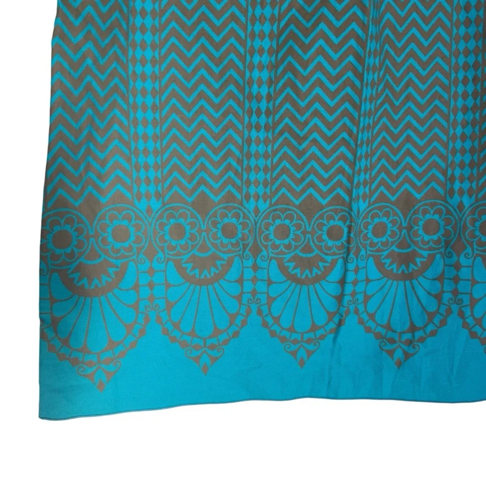 Anna Sui for Anthropologie Endless Chevron Blue Printed Shift Dress Size 10 - Picture 5 of 8